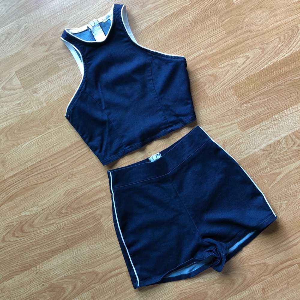 Charlotte Russe Matching Navy and White Set